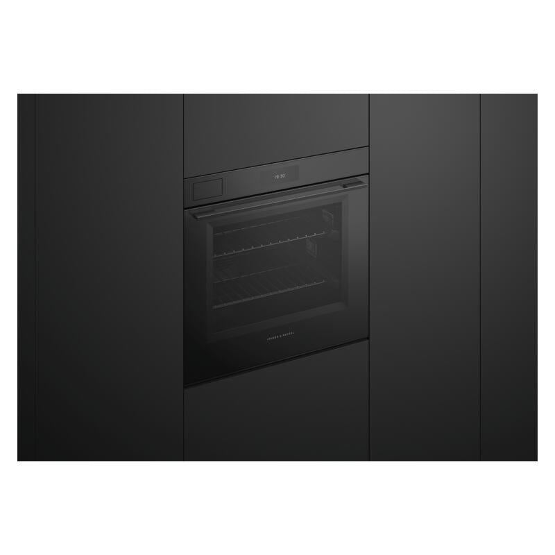 Fisher & Paykel 76cm Minimal Pyrolytic Steam Assist Oven - Black Glass (Series 11)