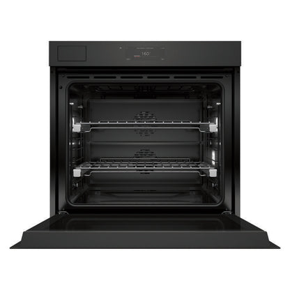 Fisher & Paykel 76cm Minimal Handleless Pyrolytic Steam Assist Oven - Black Glass (Series 11)