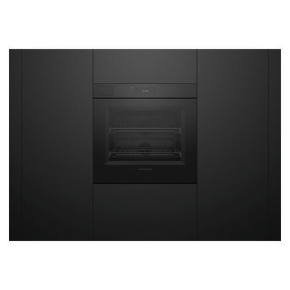 Fisher & Paykel 76cm Minimal Handleless Pyrolytic Steam Assist Oven - Black Glass (Series 11)