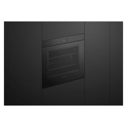 Fisher & Paykel 76cm Minimal Handleless Pyrolytic Steam Assist Oven - Black Glass (Series 11)
