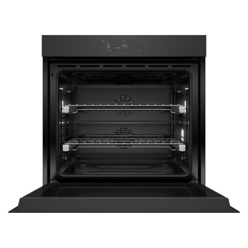 Fisher & Paykel 76cm Minial Handleless Pyrolytic Oven - Black Glass (Series 9)