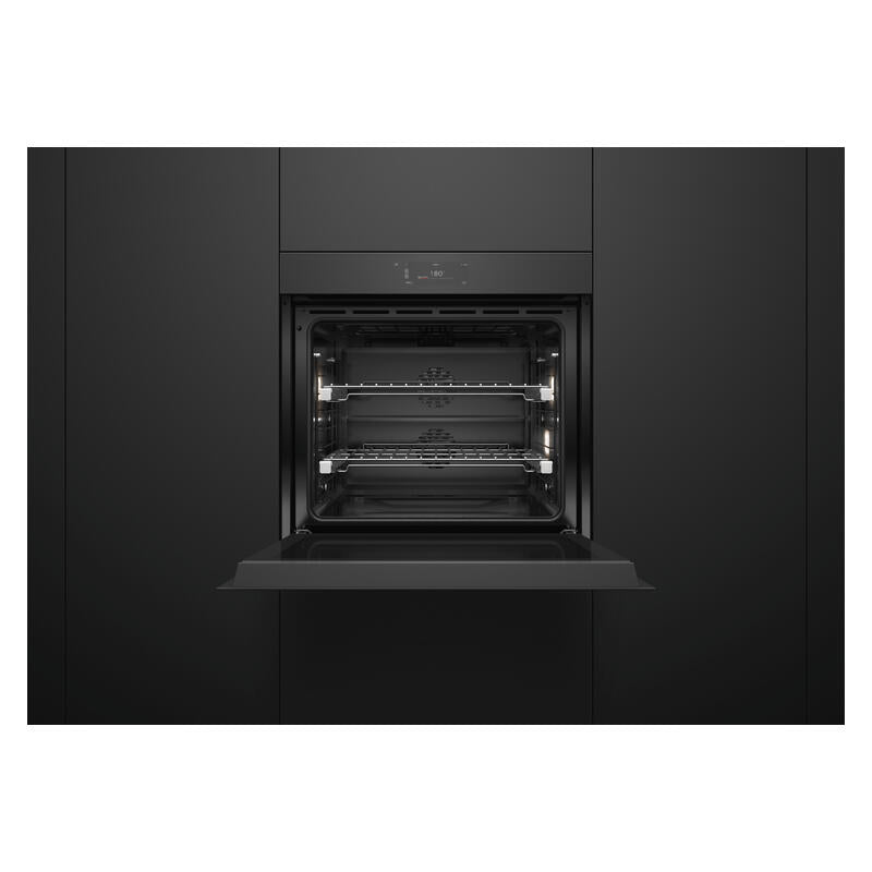 Fisher & Paykel 76cm Minial Handleless Pyrolytic Oven - Black Glass (Series 9)