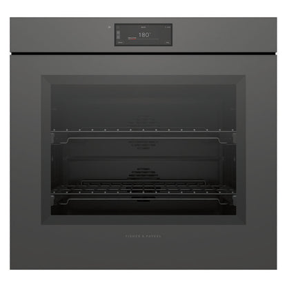 Fisher & Paykel 76cm Minimal Handleless Pyrolytic Oven - Grey Glass (Series 9)