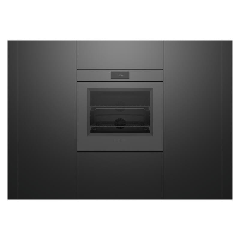 Fisher & Paykel 76cm Minimal Handleless Pyrolytic Oven - Grey Glass (Series 9)