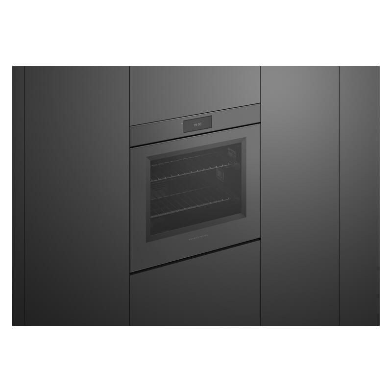 Fisher & Paykel 76cm Minimal Handleless Pyrolytic Oven - Grey Glass (Series 9)