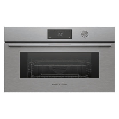 Fisher & Paykel 76cm Contemporary Combi-Microwave Oven - Brushed Silver Glass (Series 9)