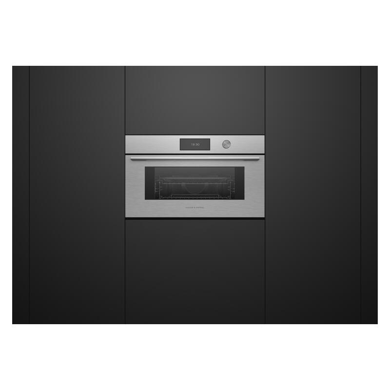 Fisher & Paykel 76cm Contemporary Combi-Microwave Oven - Brushed Silver Glass (Series 9)