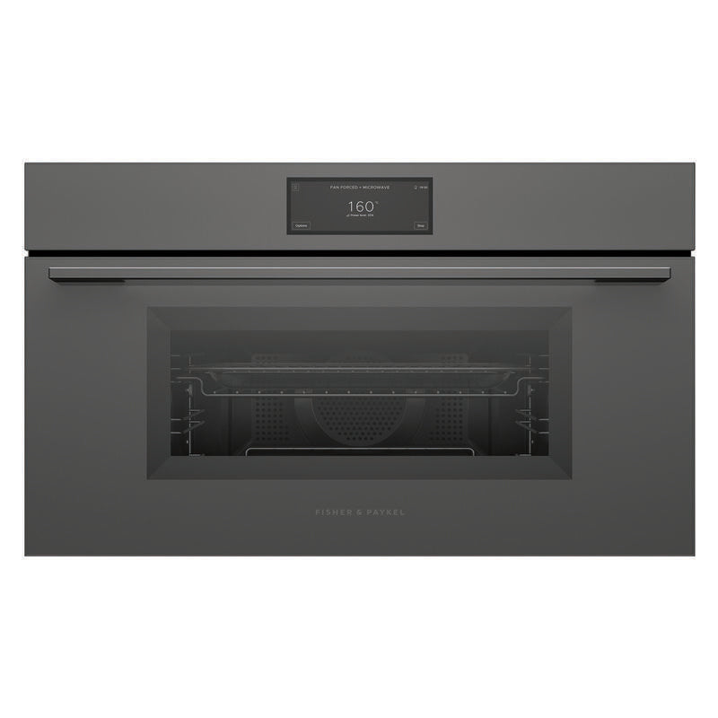 Fisher & Paykel 76cm Minimal Compact Combi-Microwave Oven - Grey Glass (Series 9)
