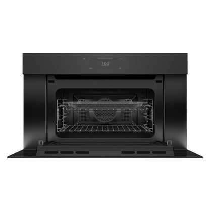 Fisher & Paykel 76cm Minimal Handleless Compact Combi-Microwave Oven - Black Glass (Series 9)