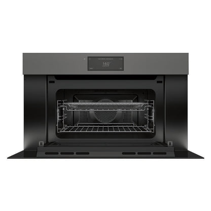 Fisher & Paykel 76cm Minimal Handleless Compact Combi-Microwave Oven - Grey Glass (Series 9)