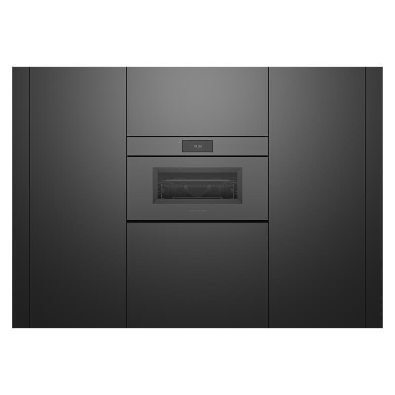Fisher & Paykel 76cm Minimal Handleless Compact Combi-Microwave Oven - Grey Glass (Series 9)