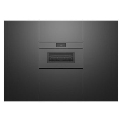 Fisher & Paykel 76cm Minimal Handleless Compact Combi-Microwave Oven - Grey Glass (Series 9)