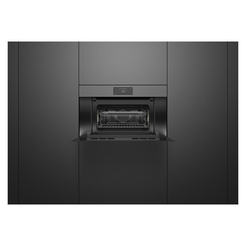 Fisher & Paykel 76cm Minimal Handleless Compact Combi-Microwave Oven - Grey Glass (Series 9)
