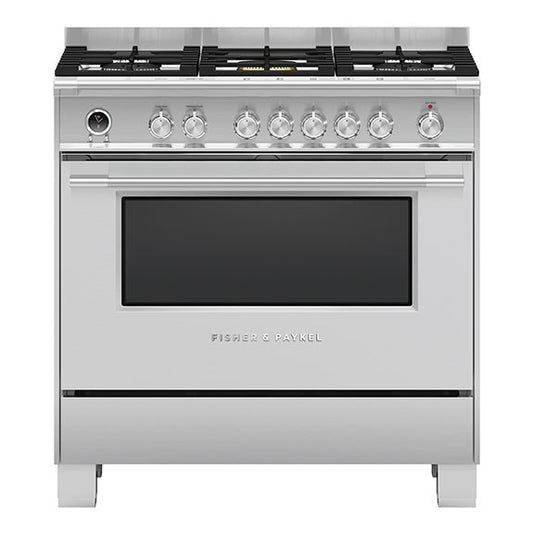 Fisher & Paykel 90cm Series 9 Classic 5 Burner Dual Fuel Pyrolytic Cooker