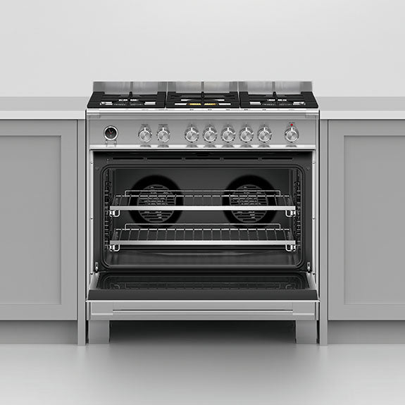 Fisher & Paykel 90cm Series 9 Classic 5 Burner Dual Fuel Pyrolytic Cooker