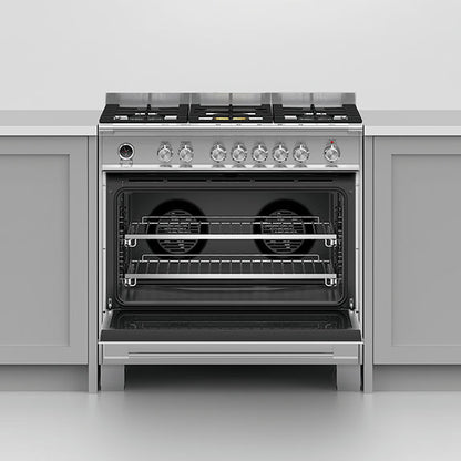 Fisher & Paykel 90cm Series 9 Classic 5 Burner Dual Fuel Pyrolytic Cooker