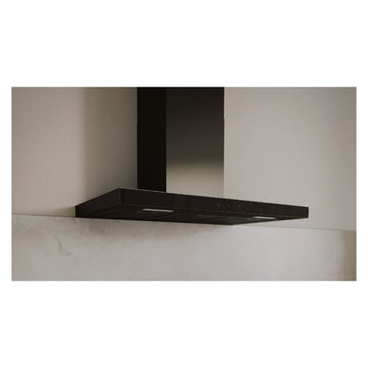 Haier 90cm 600 Series Box Chimney Wall Rangehood, Hood to Hob - Black