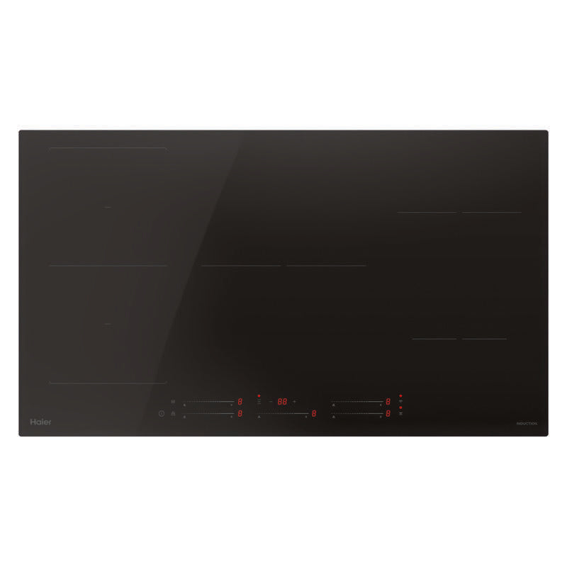 Haier 90cm 5 Zone Induction Cooktop with Flexi Zone - Black Glass (500 Series)