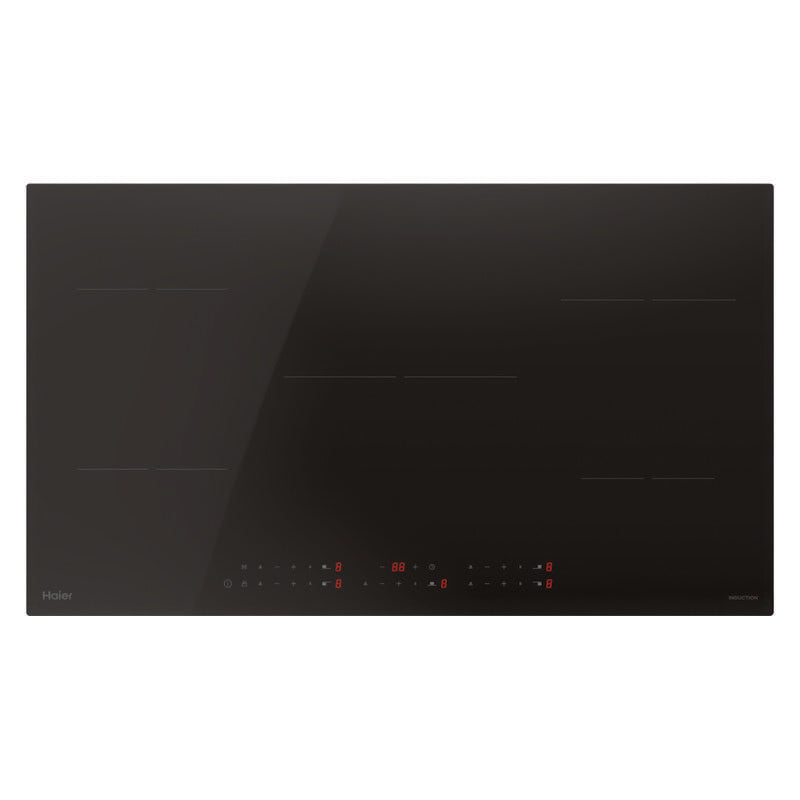 Haier 90cm 300 Series Induction Cooktop 5 Zone Low Current - Black Glass