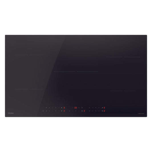Haier 90cm 300 Series Induction Cooktop 5 Zone Low Current - Black Glass