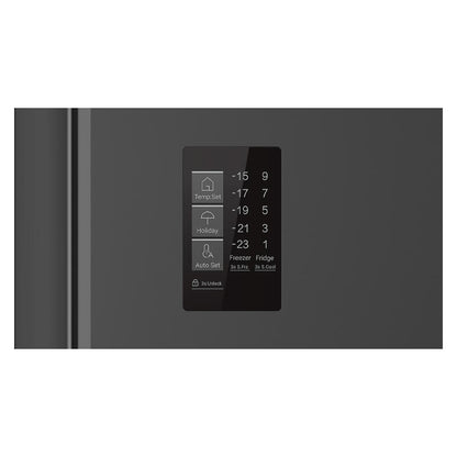 Haier 523L Side-by-Side Fridge Freezer with Water Dispenser - Black (300 Series)