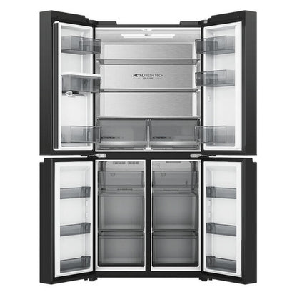 Haier 574L Quad Door Fridge Freezer Water (Non-Plumbed) - Black