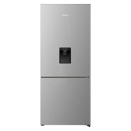 Hisense 415L Bottom Mount Fridge with Water Dispenser - Stainless Steel