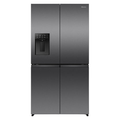 Hisense 640L Quad Door Fridge Freezer with Water Dispenser- Dark Stainless Steel (Pureflex)