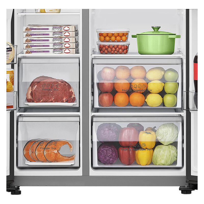 Hisense 632L Side-by-Side Fridge Freezer with Ice & Water Dispenser - Black