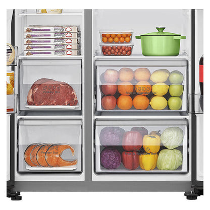 Hisense 632L Side-by-Side Fridge Freezer with Ice & Water Dispenser - Black