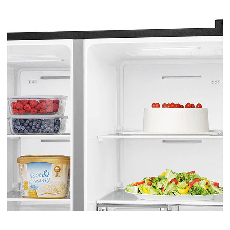 Hisense 632L Side-by-Side Fridge Freezer with Ice & Water Dispenser - Black