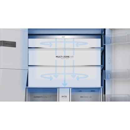 Haier 601L Quad Door Fridge Freezer with Ice & Water Dispenser - Satina