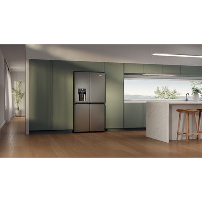 Haier 601L Quad Door Fridge Freezer with Ice & Water Dispenser - Satina