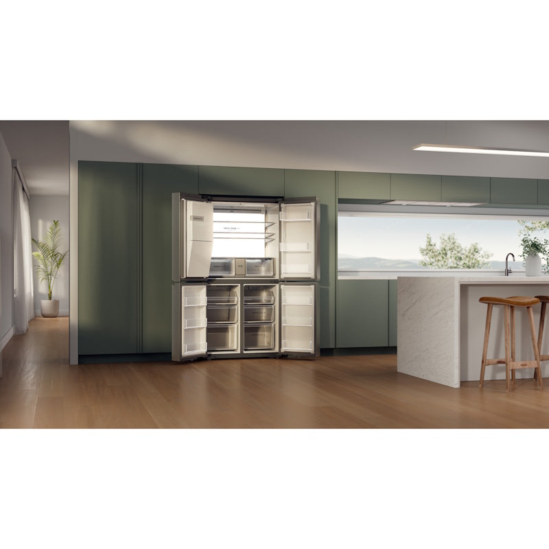 Haier 601L Quad Door Fridge Freezer with Ice & Water Dispenser - Satina
