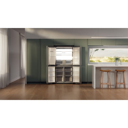 Haier 601L Quad Door Fridge Freezer with Ice & Water Dispenser - Satina