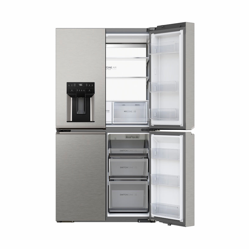 Haier 601L Quad Door Fridge Freezer with Ice & Water Dispenser - Satina