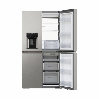 Haier 601L Quad Door Fridge Freezer with Ice & Water Dispenser - Satina