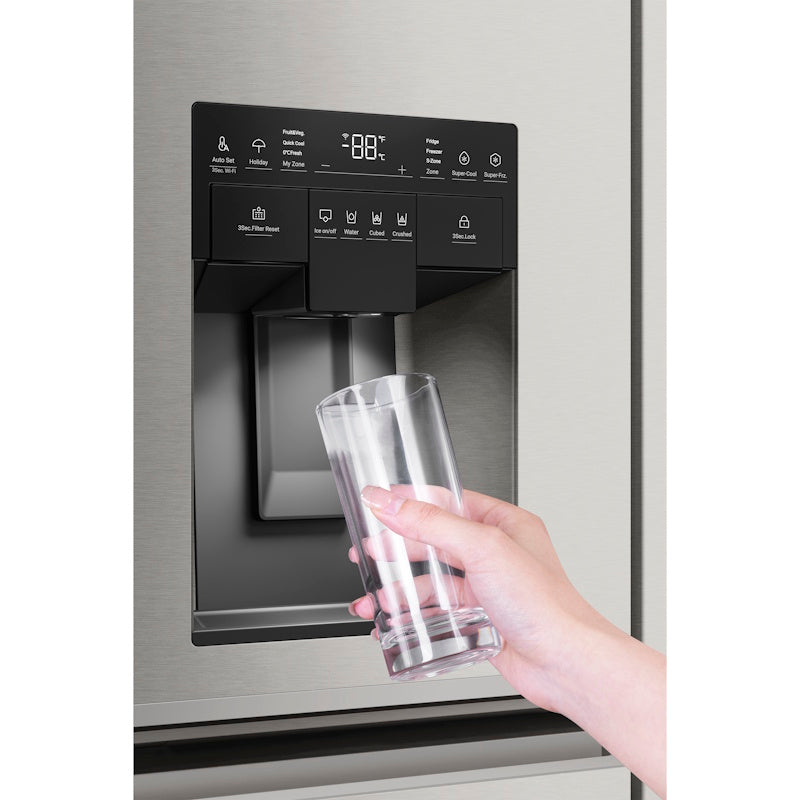 Haier 601L Quad Door Fridge Freezer with Ice & Water Dispenser - Satina