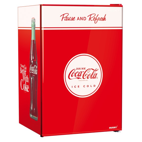 Husky 130L Solid Door Coca-Cola Branded Bar Fridge