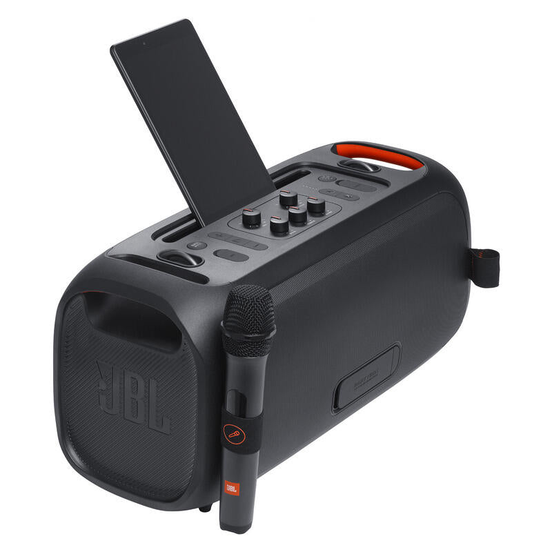 JBL PartyBox On-the-Go Essential IPX4 Portable Party Speaker with Microphone