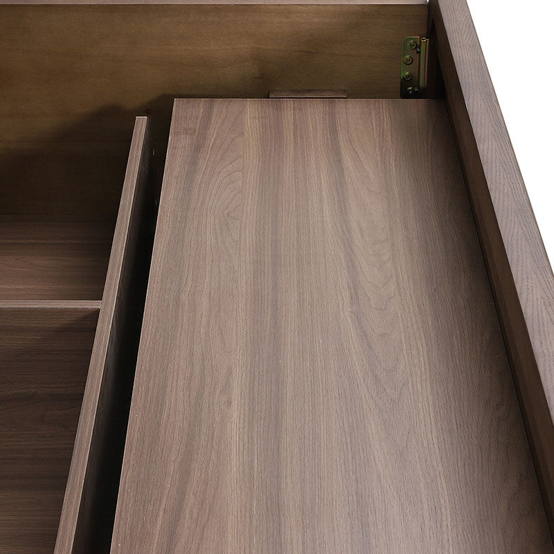 Karvia Walnut Queen Gaslift Bed with Storage