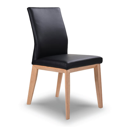 Kobe Leather Dining Chair - Black/Natural