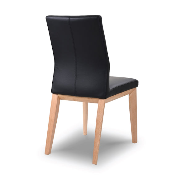 Kobe Leather Dining Chair - Black/Natural