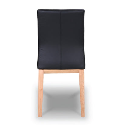 Kobe Leather Dining Chair - Black/Natural