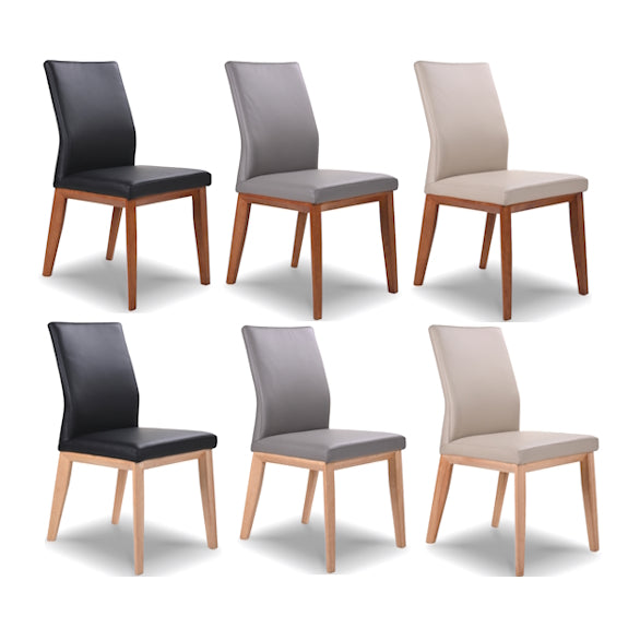 Kobe Leather Dining Chair - Black/Natural