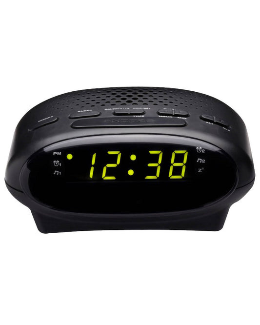 Lenoxx Portable Clock Radio With Green Led Black