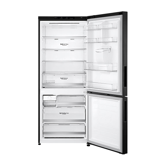 LG 420 Litre Bottom Mount Refrigerator - Matte Black