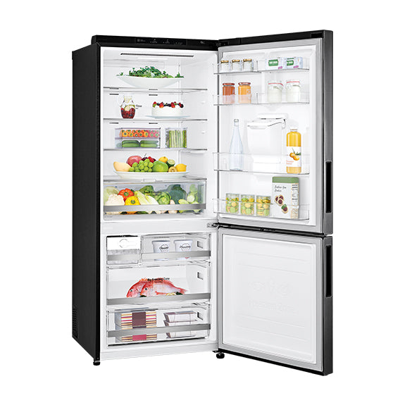 LG 420 Litre Bottom Mount Refrigerator - Matte Black