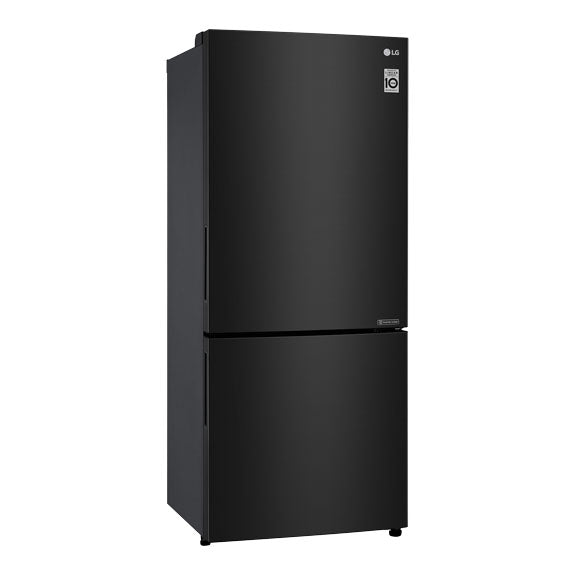 LG 420L Bottom Mount Fridge Freezer - Black Steel