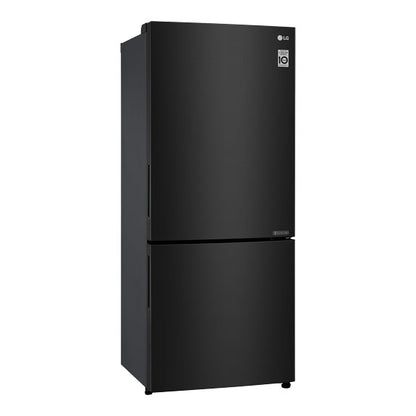 LG 420L Bottom Mount Fridge Freezer - Black Steel